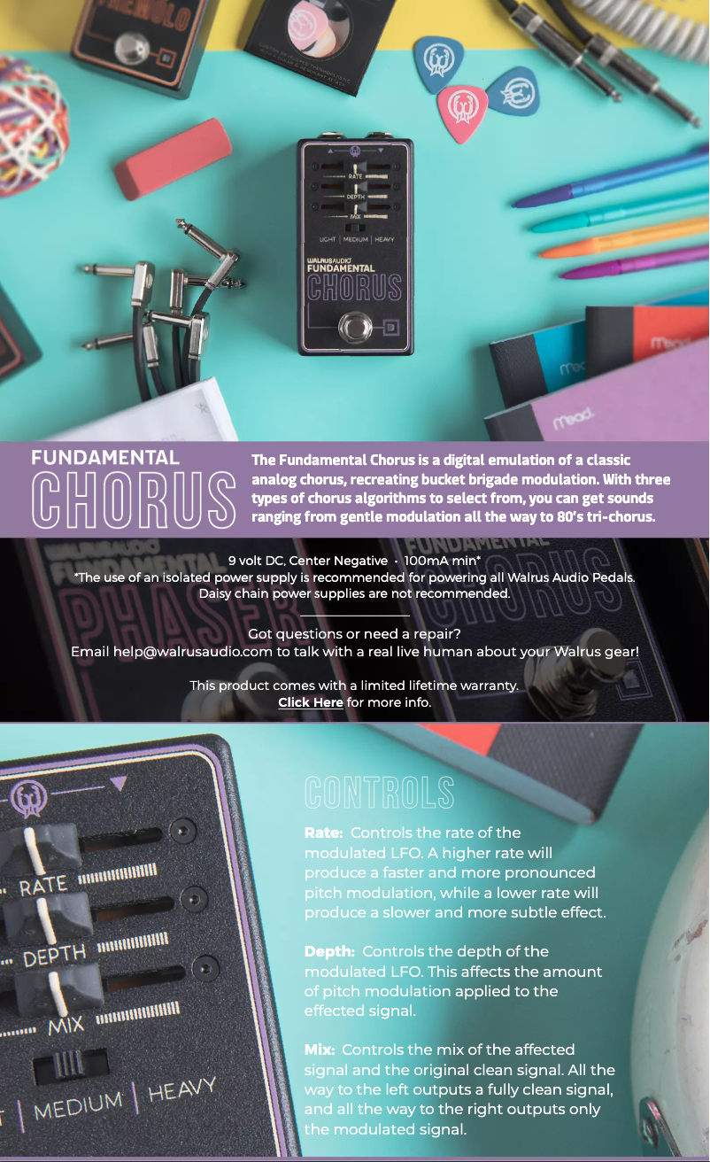 Page n°1 - Manuel utilisateur Walrus Audio Fundamental Chorus