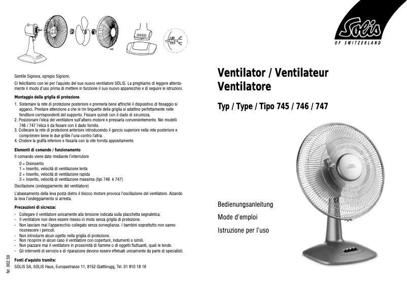Image de la première page du manuel de l'appareil 746