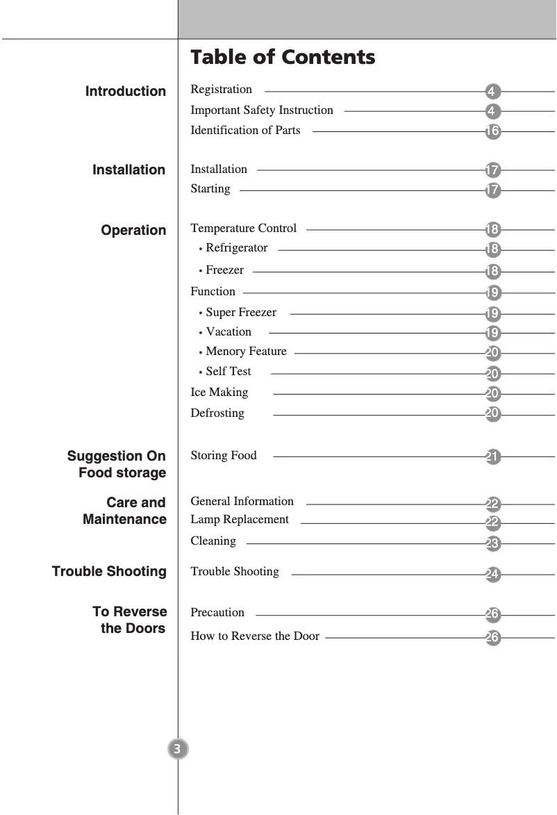 Page n°1 - Manuel utilisateur LG GB3033AVRW