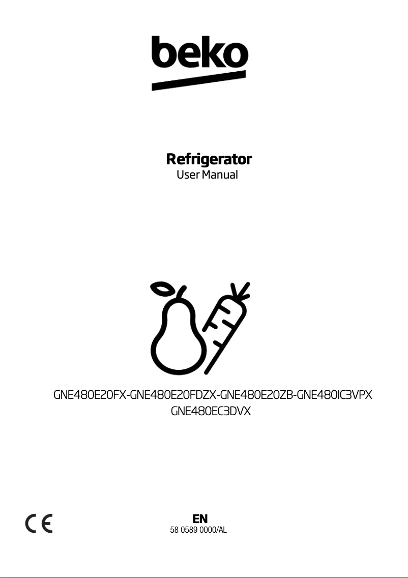 Page 1 de la notice Manuel utilisateur Beko GNE480EC3DV
