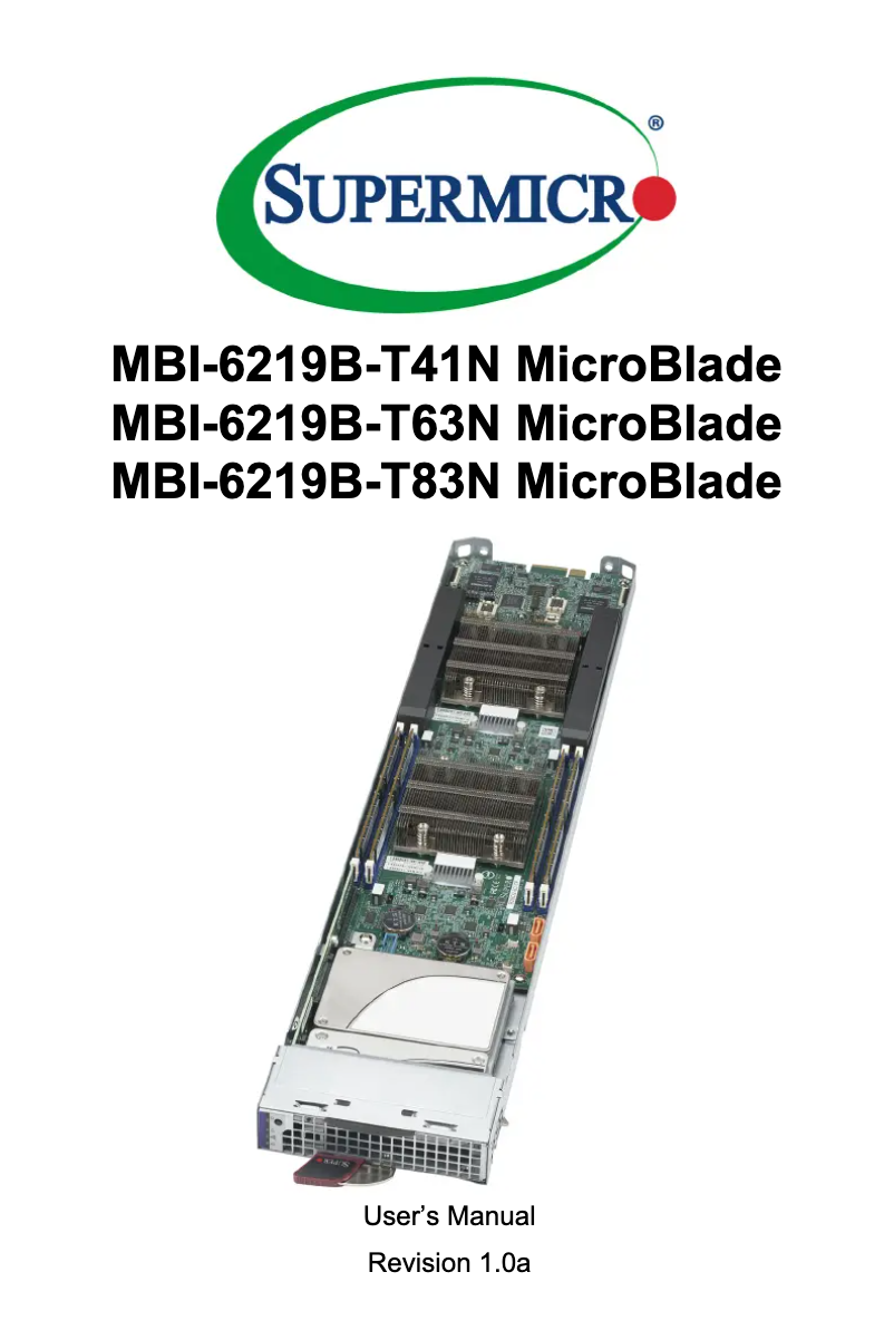 Image de la première page du manuel de l'appareil MicroBlade MBI-6219B-T41N