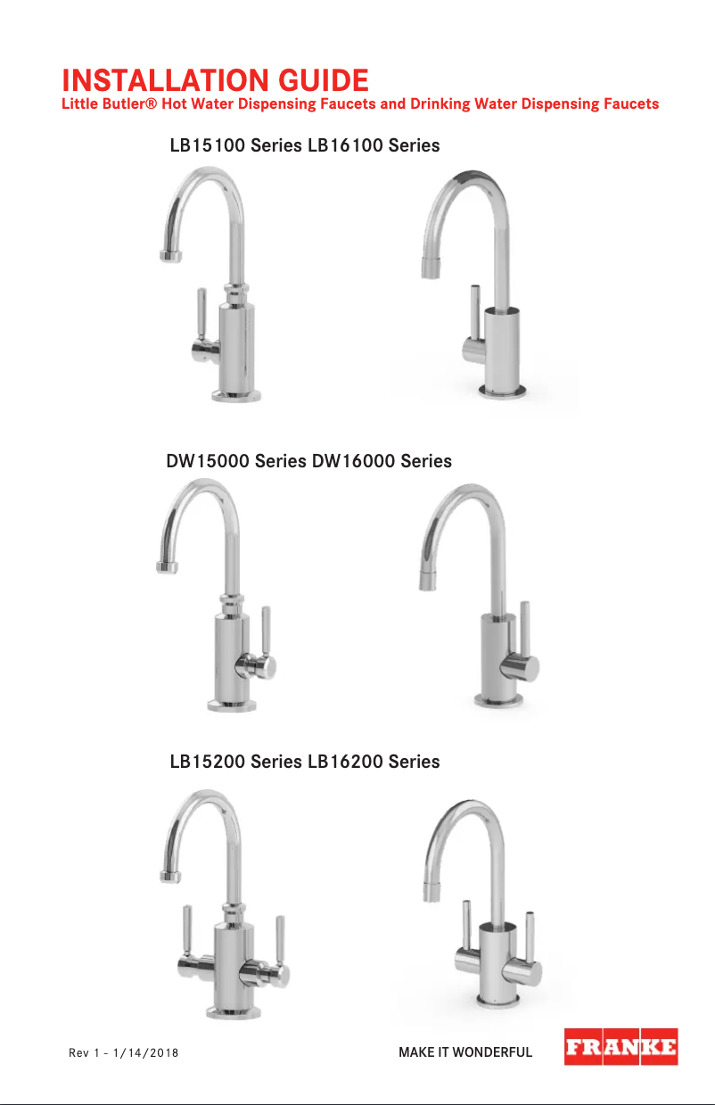 Página 1 del manual Guía de instalación Franke DW15090
