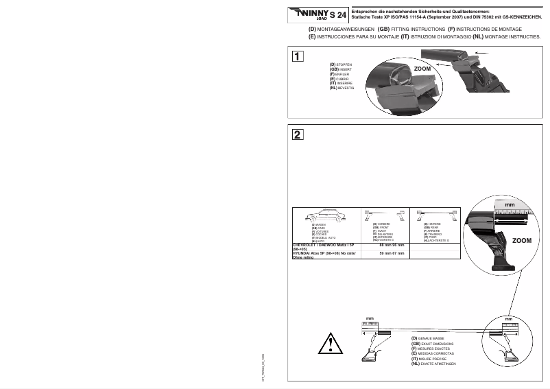 Page 1 de la notice Manuel utilisateur Twinny Load S 24