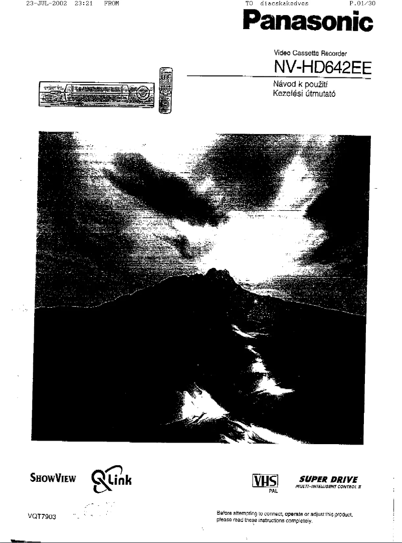 Page n°1 - Manuel utilisateur Panasonic NV-HD642EE