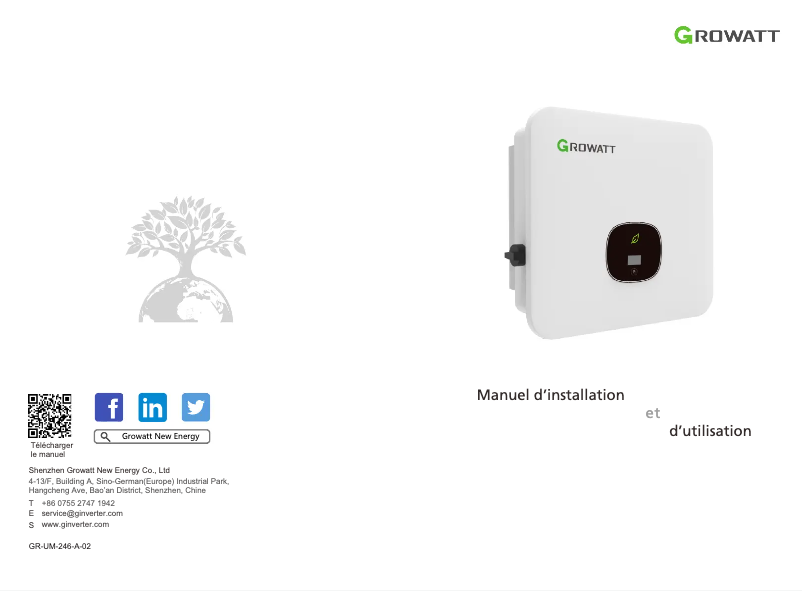 Page 1 de la notice Manuel utilisateur Growatt MOD 3000-10000TL3-XH