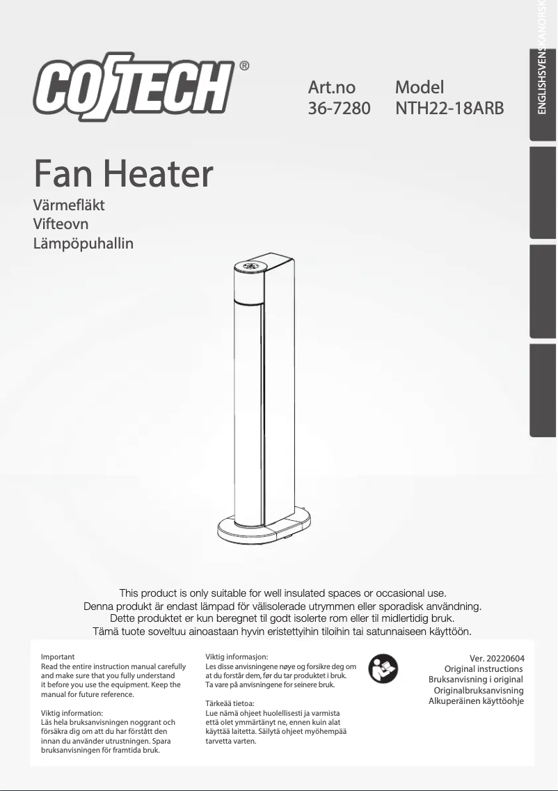 Imagen de la primera página del manual del dispositivo NTH22-18ARB