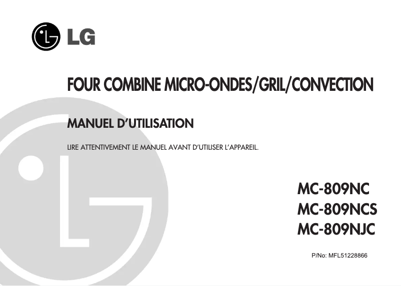 Page n°1 - Manuel utilisateur LG MC-809NC