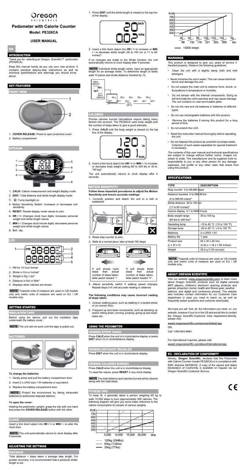 First page image of the manual for PE326CA