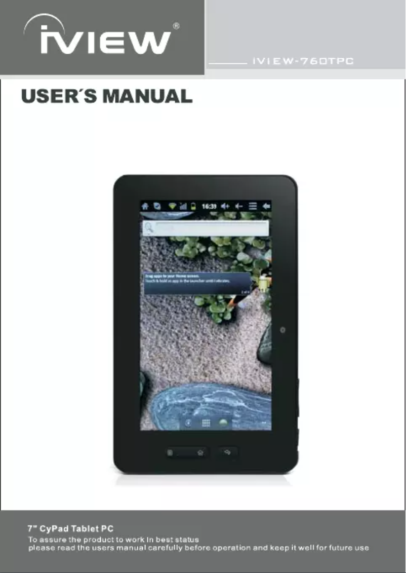 Page n°1 - Manuel utilisateur IVIEW CyberPad