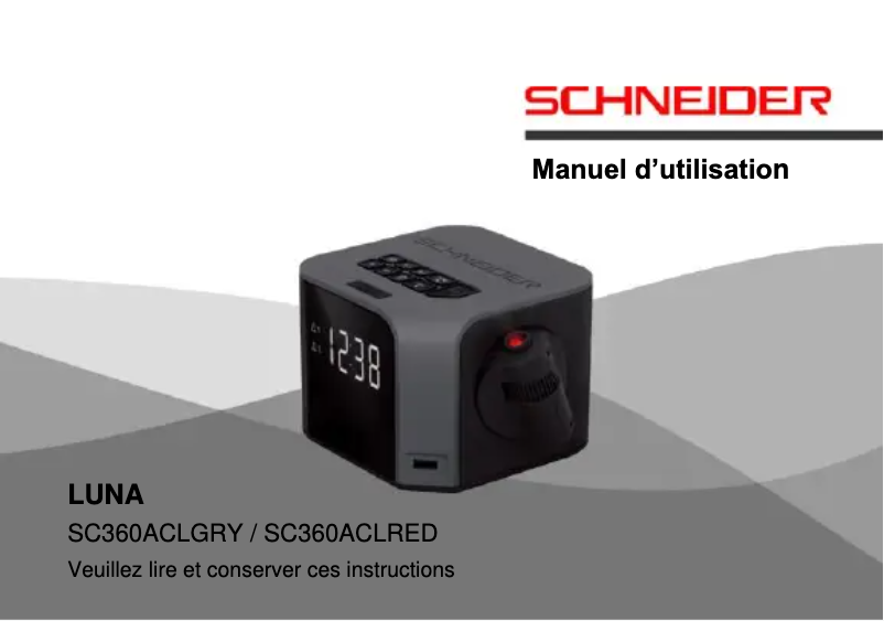 Page 1 de la notice Manuel utilisateur Schneider Luna SC360ACL