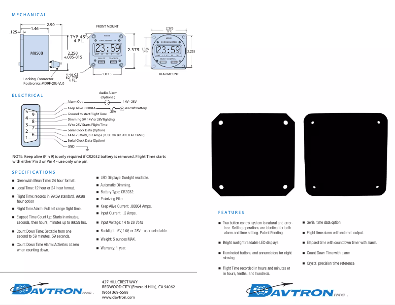 Imagen de la primera página del manual del dispositivo M850B