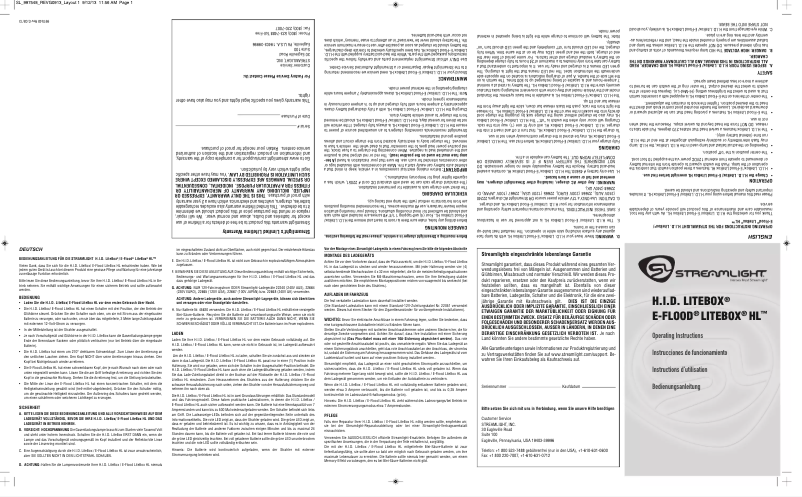Página 1 del manual Manual de usuario Streamlight E-Flood LiteBox HL