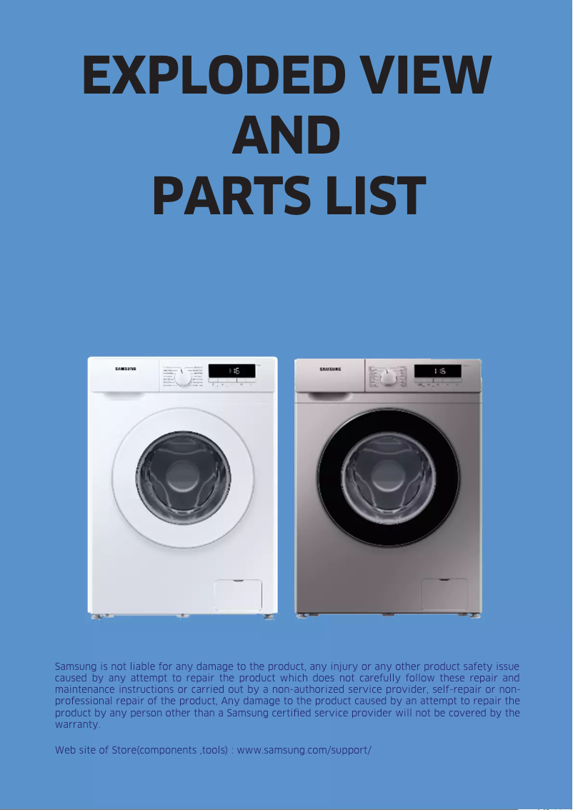 Page 1 de la notice Fiche technique Samsung WW70T301MBW