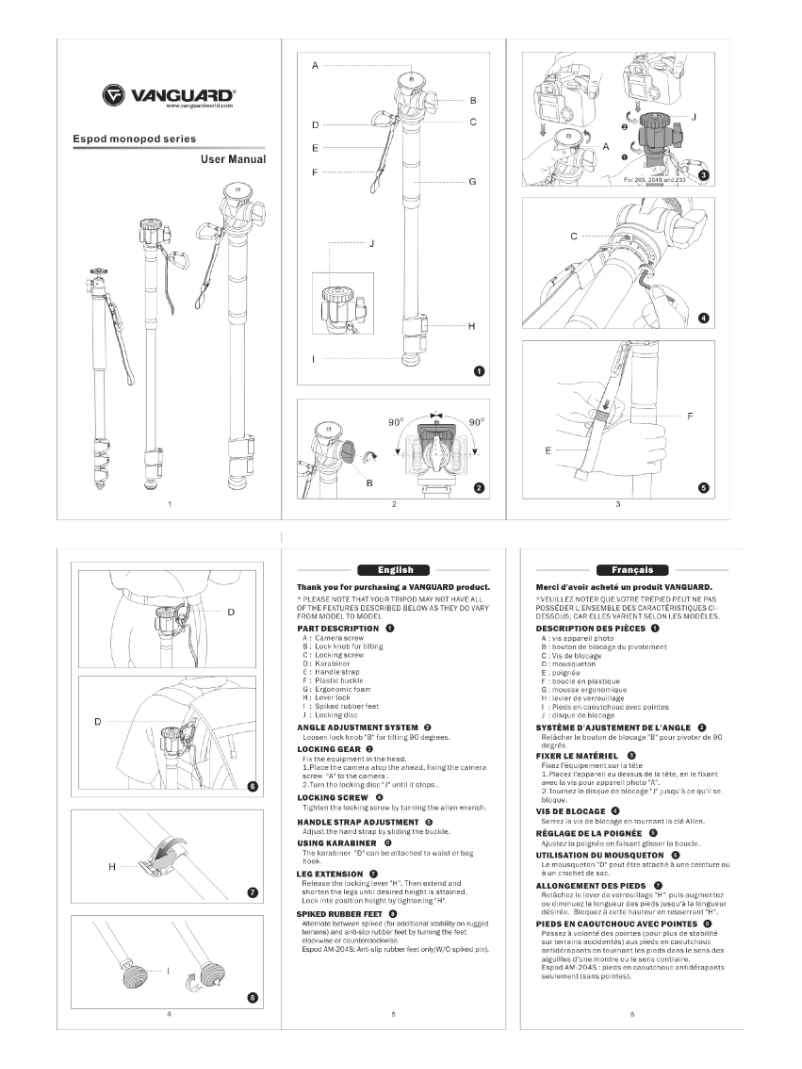 Page 1 de la notice Manuel utilisateur Vanguard Espod AM 203