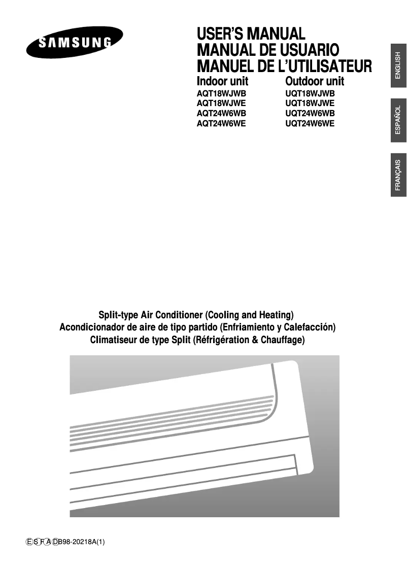 Page n°1 - Manuel utilisateur Samsung IAQT18WJWB