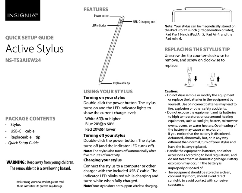 Página 1 del manual Manual de usuario Insignia NS-TS3AIEW24