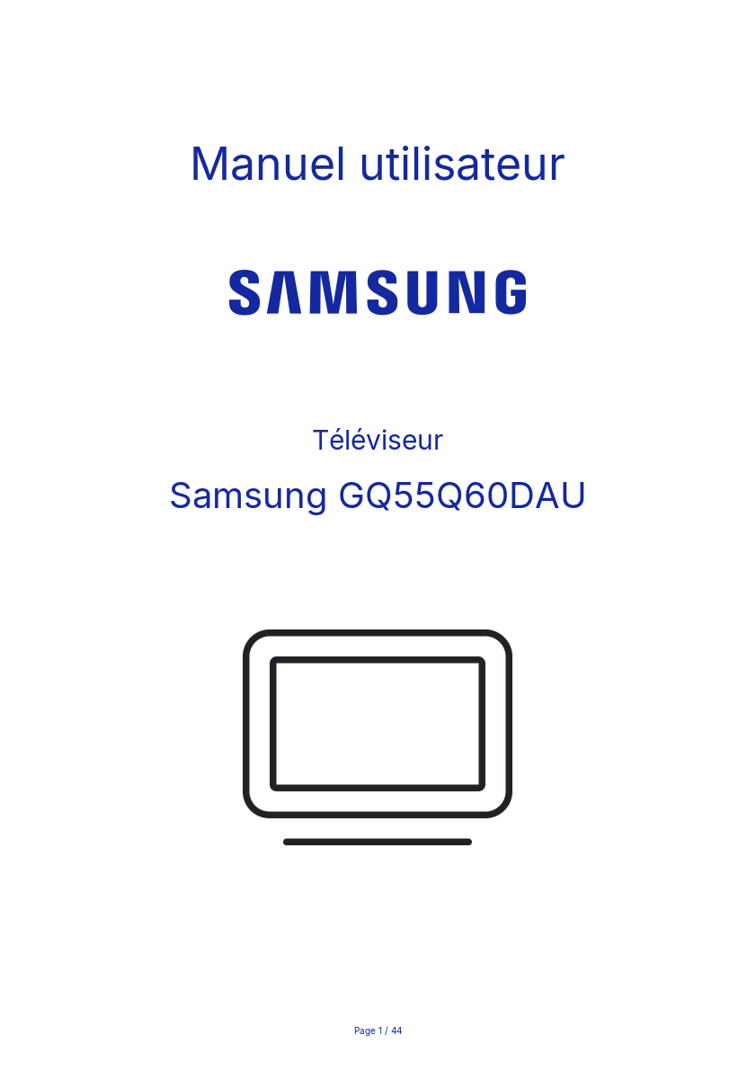 Page n°1 - Manuel utilisateur Samsung GQ55Q60DAU