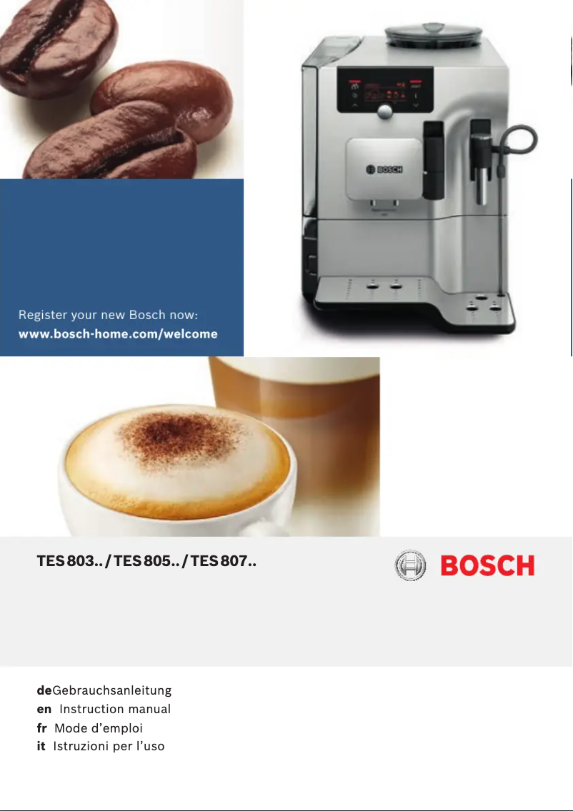 Page 1 de la notice Manuel utilisateur Bosch VeroSelection 300 TES803M9DE