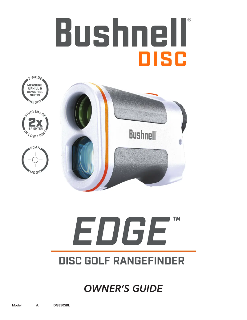 Page n°1 - Manuel utilisateur Bushnell Disc Edge