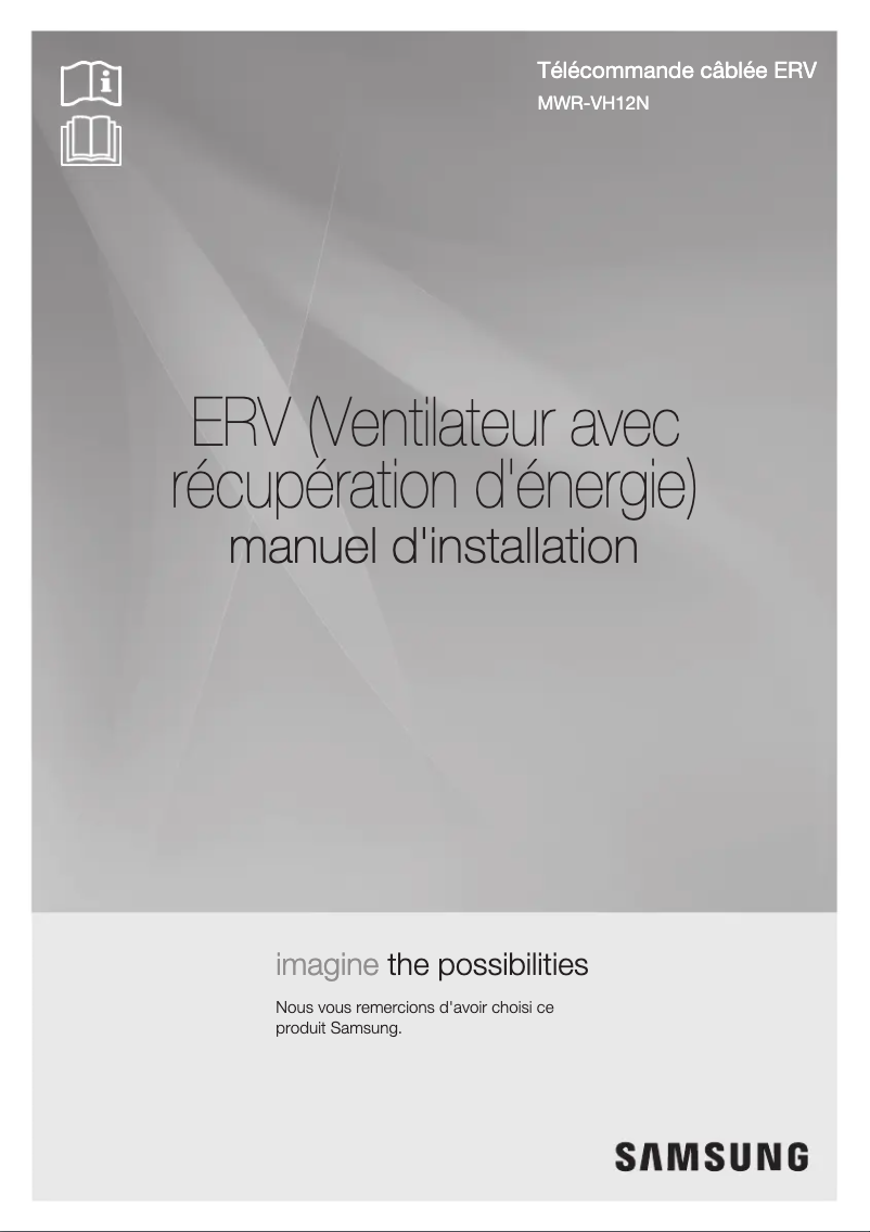Page 1 de la notice Guide d'installation Samsung MWR-VH12N