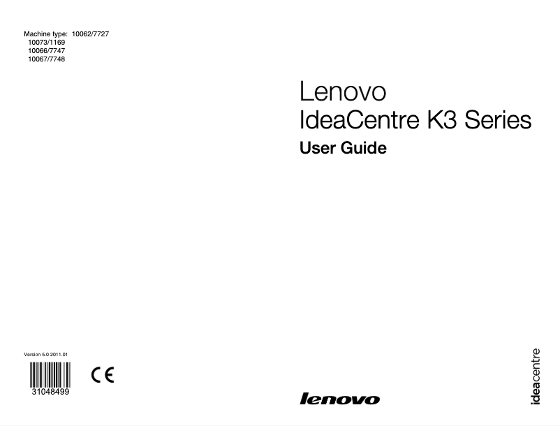 Página 1 del manual Manual de usuario Lenovo IdeaCentre K330B