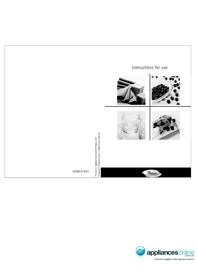 Page n°1 - Manuel utilisateur Whirlpool WRO12SS