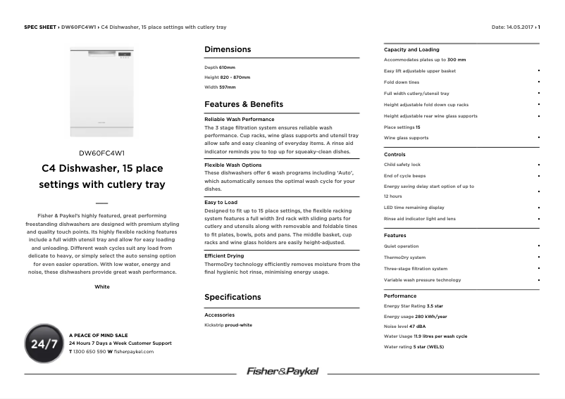 Image de la première page du manuel de l'appareil DW60FC4W1