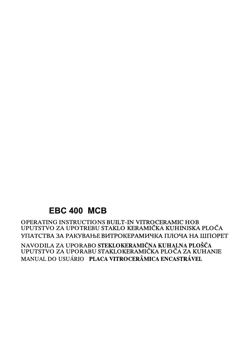 Page 1 de la notice Manuel utilisateur VOX EBC400MCB