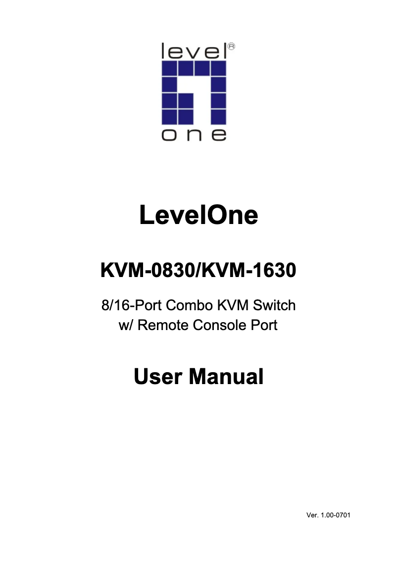Page n°1 - Manuel utilisateur LevelOne KVM-1630