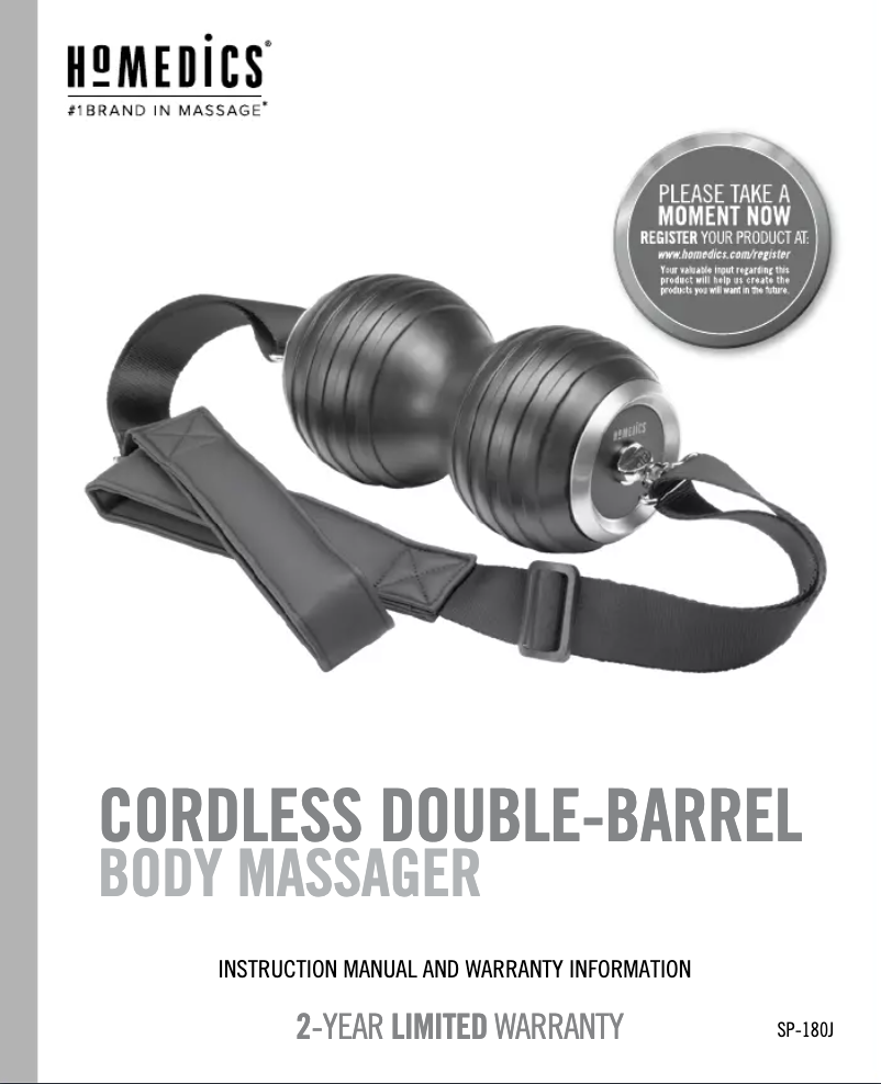 Page 1 de la notice Manuel utilisateur Homedics SP-180J