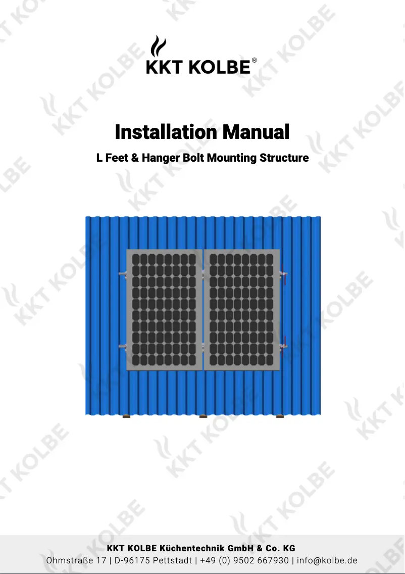 Page n°1 - Manuel utilisateur KKT Kolbe MDB01MONTAGESET3B