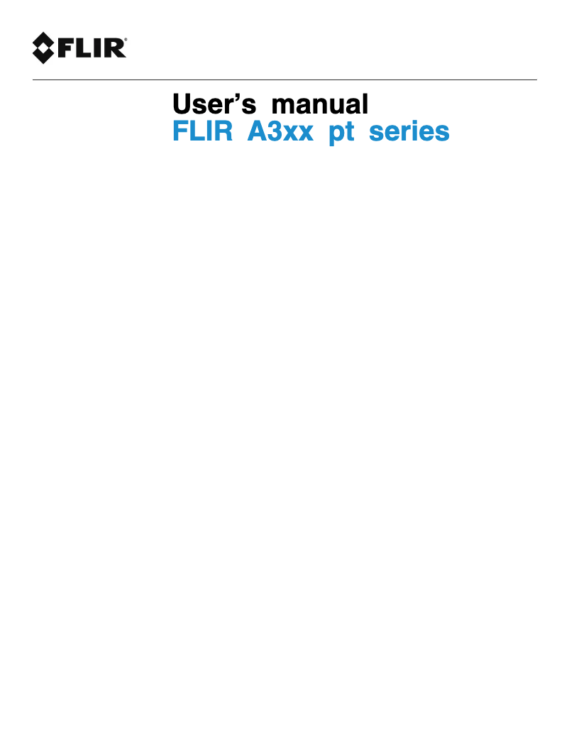 Page 1 de la notice Manuel utilisateur FLIR A310pt