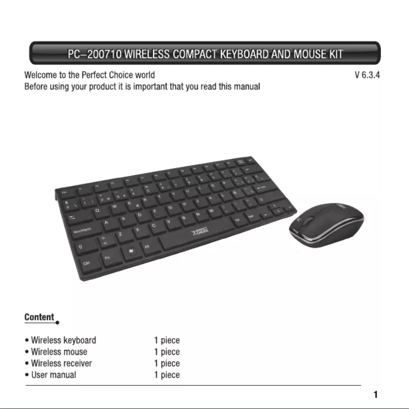 Page 1 de la notice Manuel utilisateur Perfect Choice PC-200710