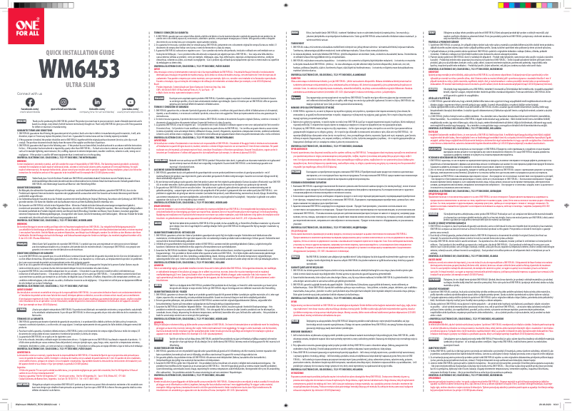 Page 1 de la notice Manuel utilisateur One for all WM 6453