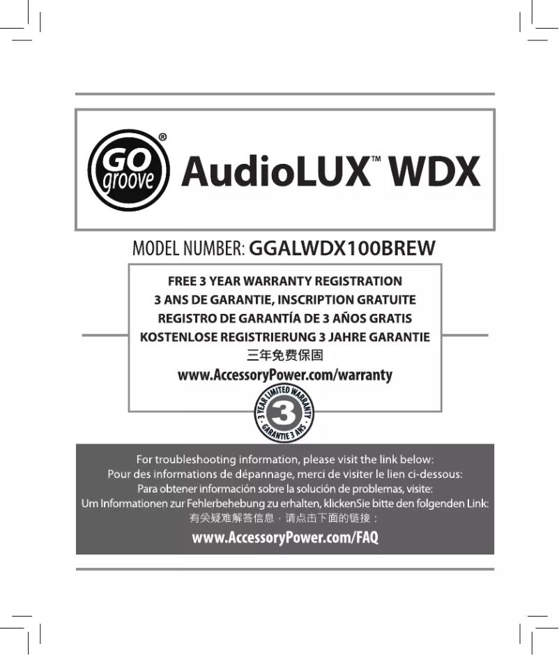 Page n°1 - Manuel utilisateur GOgroove AudioLUX WDX