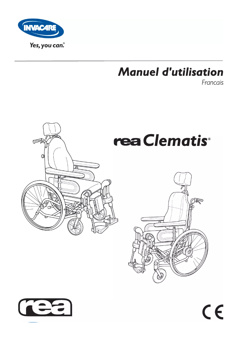 Page n°1 - Manuel utilisateur Invacare Rea Clematis