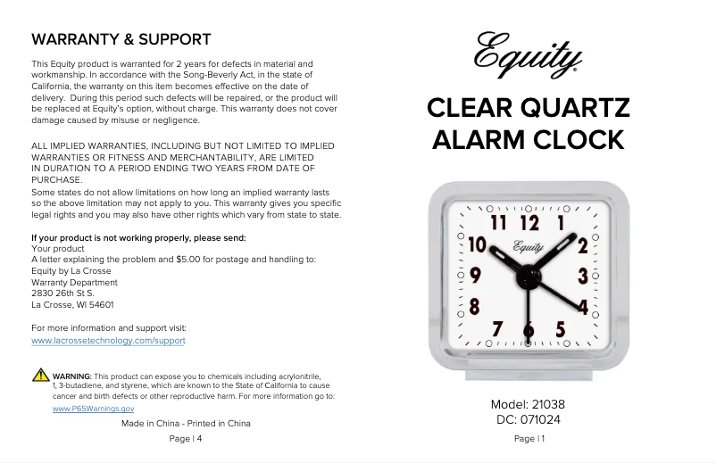 Página 1 del manual Manual de usuario La Crosse Technology 21038