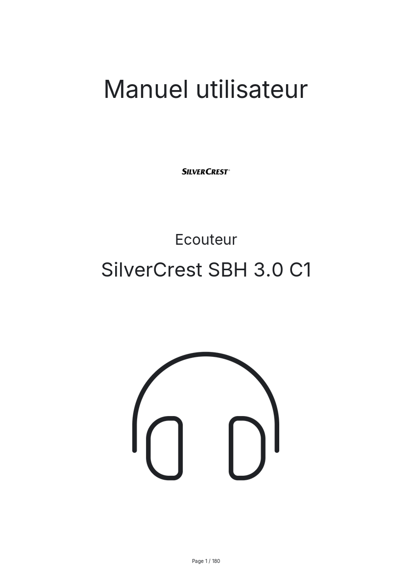 Page 1 de la notice Manuel utilisateur SilverCrest SBH 3.0 C1