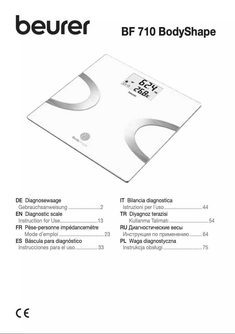 Page 1 de la notice Manuel utilisateur Beurer BF 710