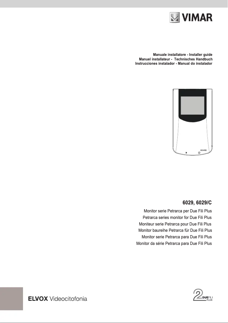 Page 1 de la notice Manuel utilisateur Vimar ELVOX 6029
