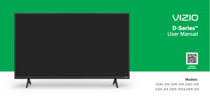 Page 1 de la notice Manuel utilisateur VIZIO D43f-J04