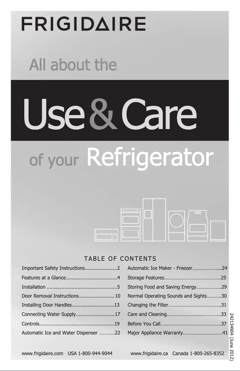 Page n°1 - Manuel utilisateur Frigidaire FGUB2642LF