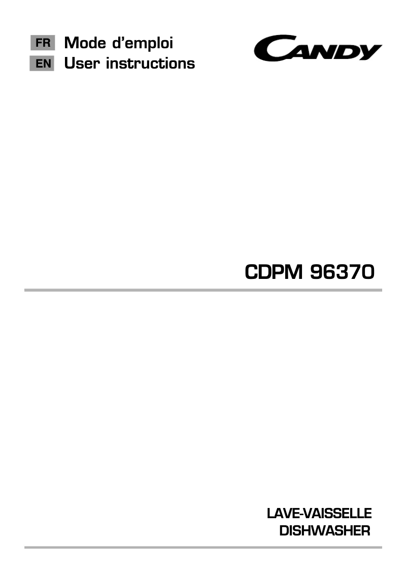 Image de la première page du manuel de l'appareil CDPM 96370