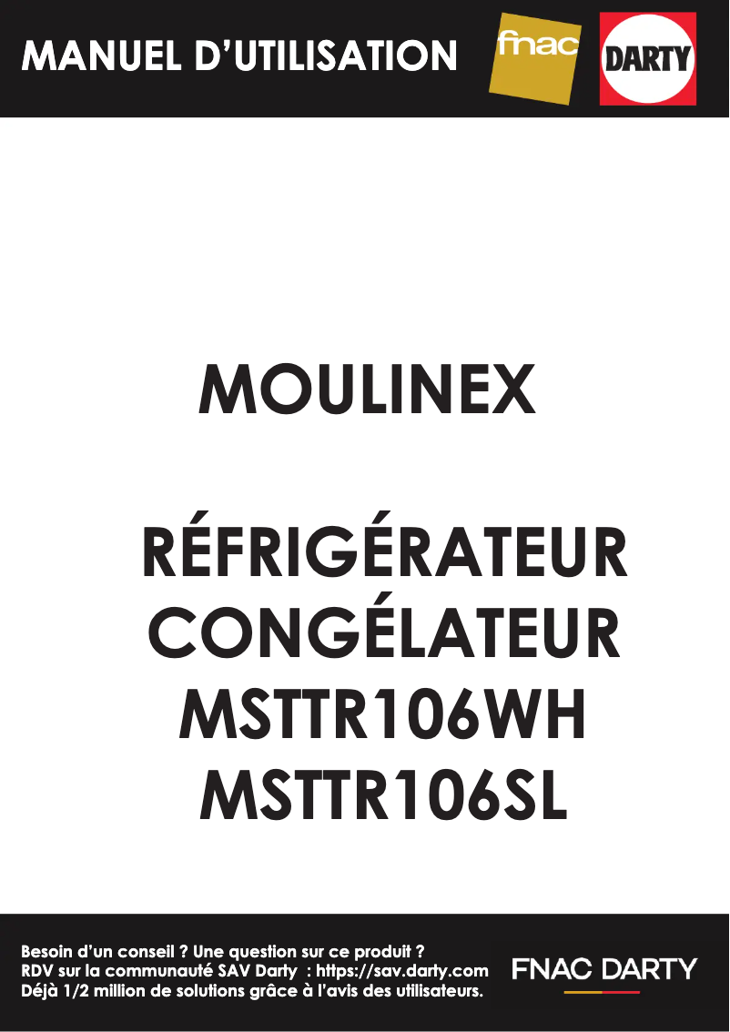 Page n°1 - Manuel utilisateur Moulinex MSTTR106WH