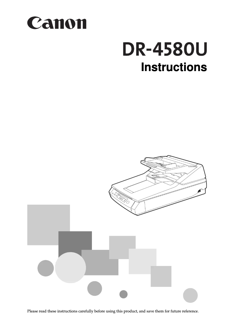 Page 1 de la notice Manuel utilisateur Canon imageFORMULA DR-4580U