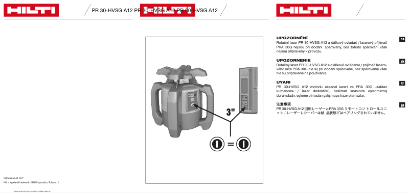 Página 1 del manual Instrucciones / montaje Hilti PR 30-HVSG A12