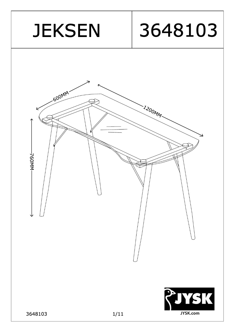 Page n°1 - Manuel utilisateur JYSK Jeksen (120x76x60)