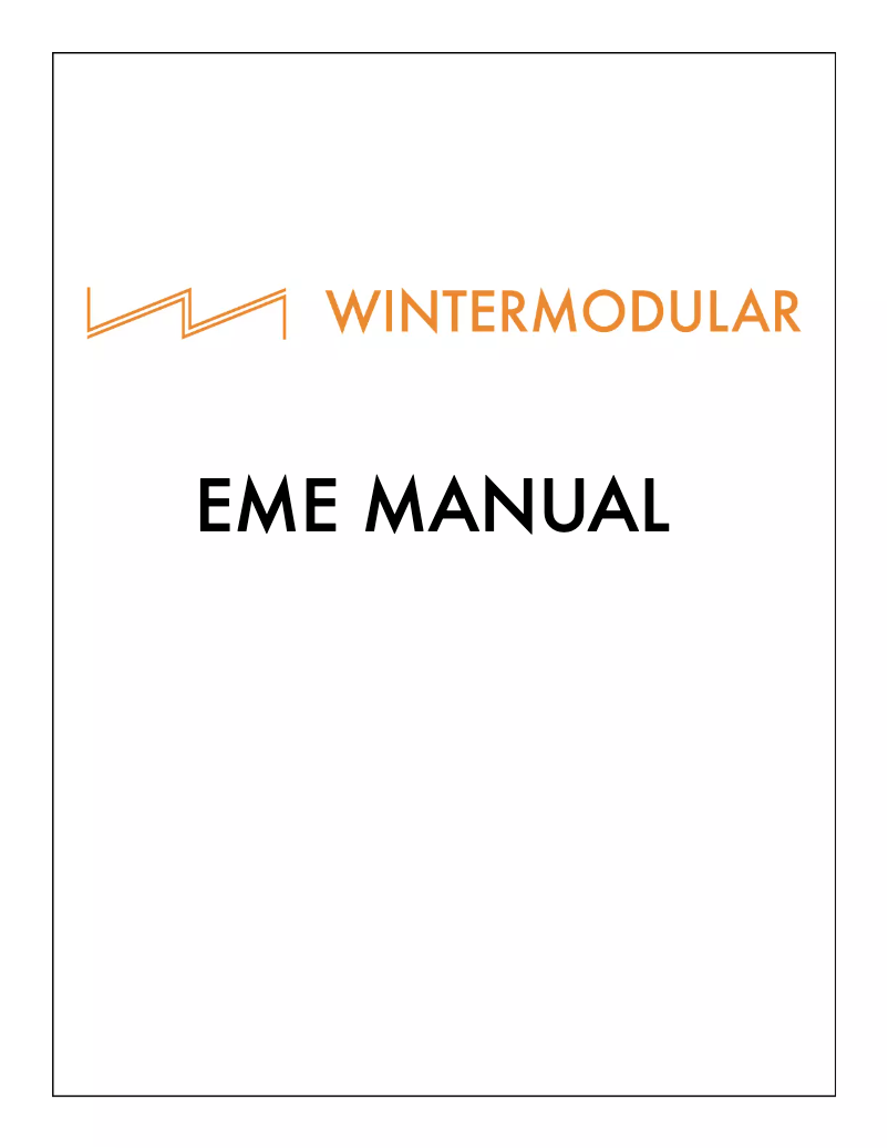 Page 1 de la notice Manuel utilisateur Winter Modular EME