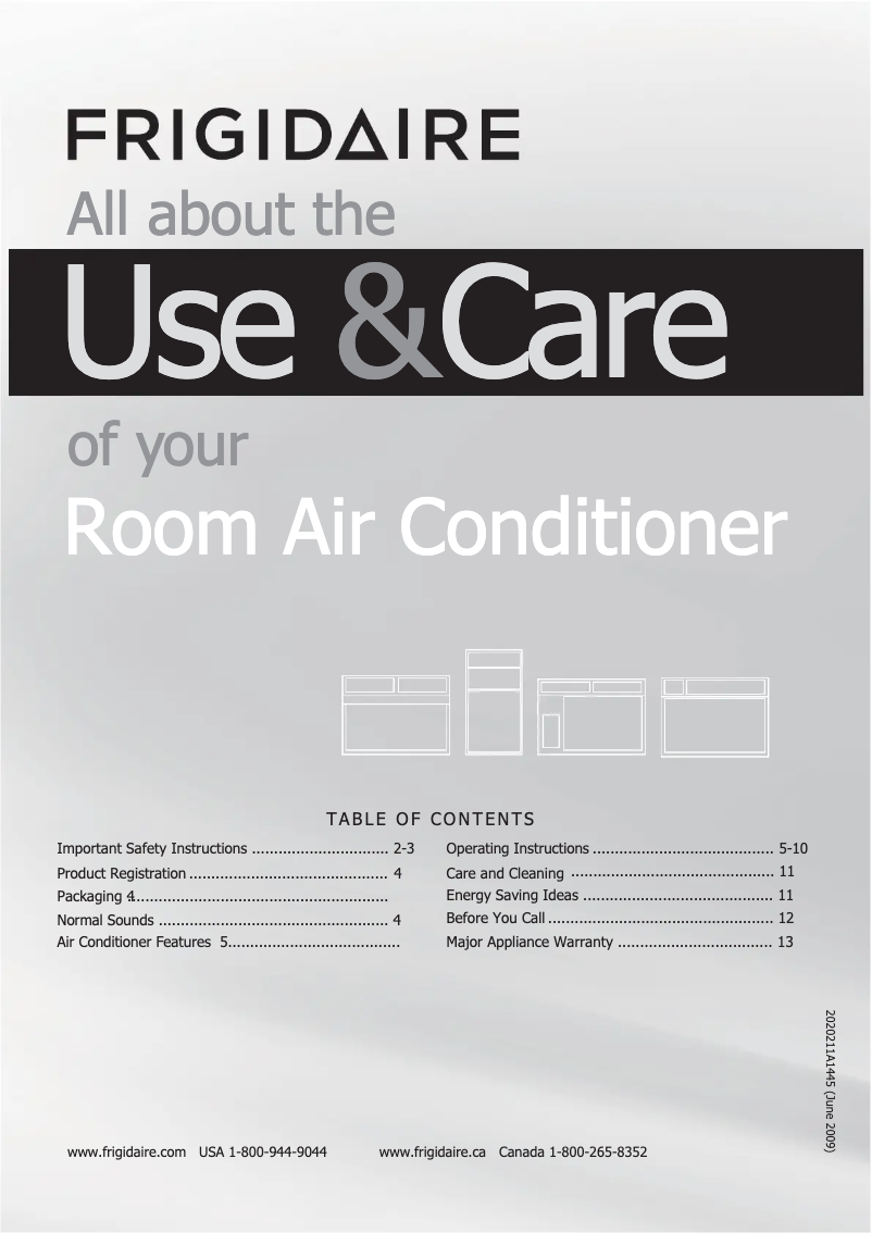 Page 1 de la notice Manuel utilisateur Frigidaire FRA106H2T