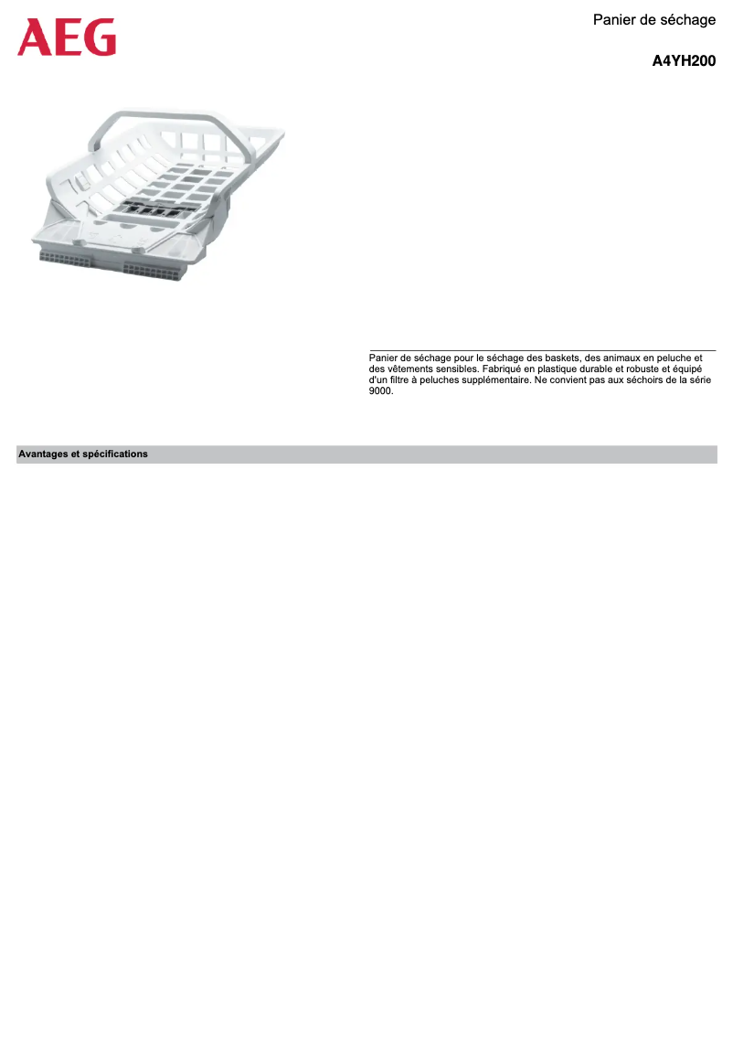 Image de la première page du manuel de l'appareil A4YH200